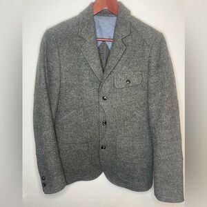 H&M Mauritius Archive Abraham Moon Gray Wool Tweed Blazer Jacket Men’s‎ 36R